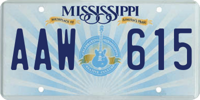 MS license plate AAW615