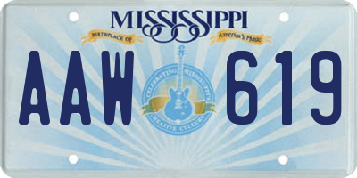 MS license plate AAW619