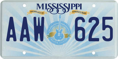 MS license plate AAW625