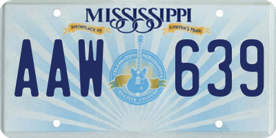 MS license plate AAW639