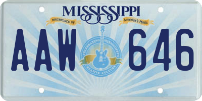 MS license plate AAW646