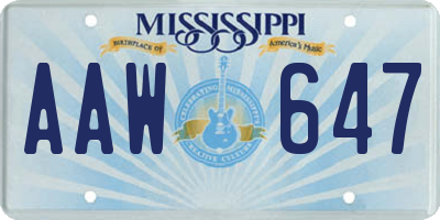 MS license plate AAW647