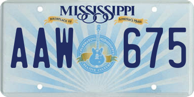 MS license plate AAW675