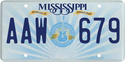 MS license plate AAW679