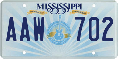 MS license plate AAW702