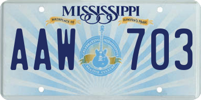 MS license plate AAW703