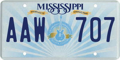 MS license plate AAW707