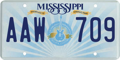 MS license plate AAW709