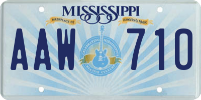 MS license plate AAW710