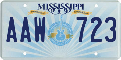 MS license plate AAW723