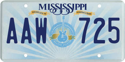 MS license plate AAW725