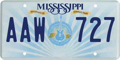 MS license plate AAW727