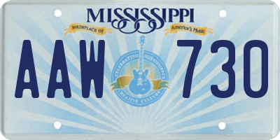 MS license plate AAW730