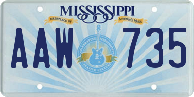 MS license plate AAW735