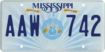 MS license plate AAW742