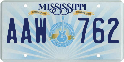 MS license plate AAW762