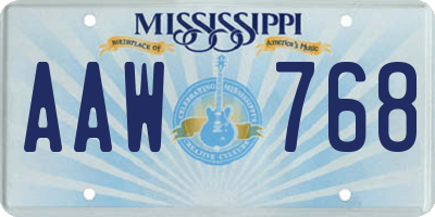 MS license plate AAW768