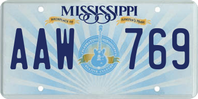 MS license plate AAW769