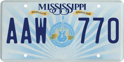 MS license plate AAW770