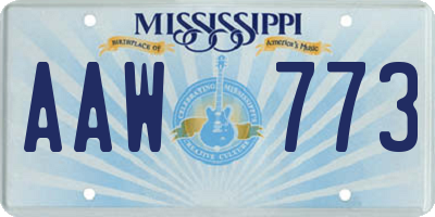 MS license plate AAW773