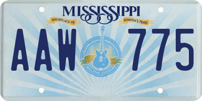 MS license plate AAW775