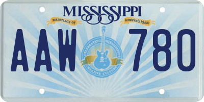 MS license plate AAW780