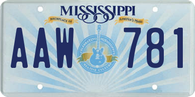 MS license plate AAW781