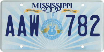 MS license plate AAW782