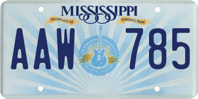 MS license plate AAW785