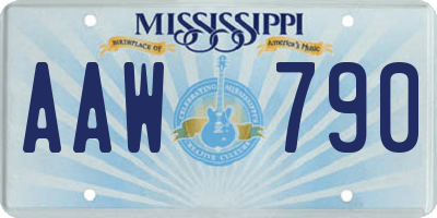 MS license plate AAW790