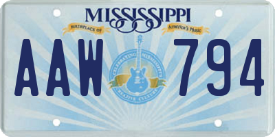 MS license plate AAW794