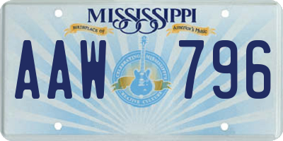 MS license plate AAW796