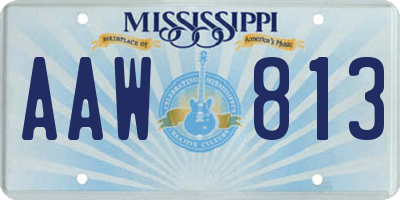 MS license plate AAW813