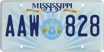 MS license plate AAW828