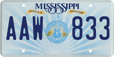 MS license plate AAW833