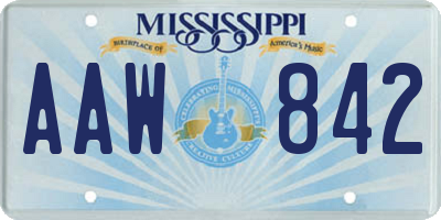 MS license plate AAW842