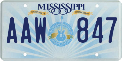 MS license plate AAW847