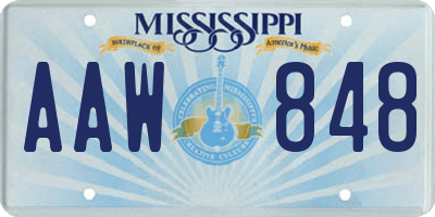 MS license plate AAW848