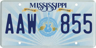 MS license plate AAW855