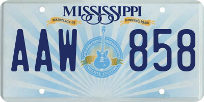 MS license plate AAW858