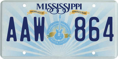 MS license plate AAW864