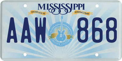 MS license plate AAW868