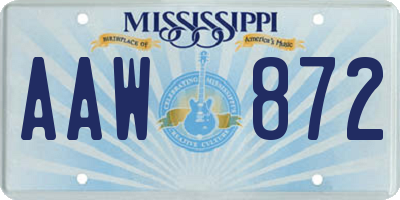 MS license plate AAW872