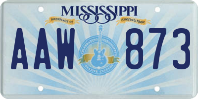 MS license plate AAW873