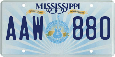 MS license plate AAW880