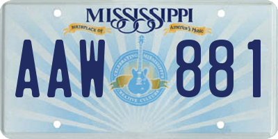 MS license plate AAW881