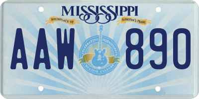 MS license plate AAW890