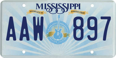 MS license plate AAW897