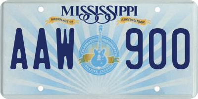 MS license plate AAW900