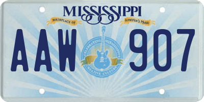 MS license plate AAW907